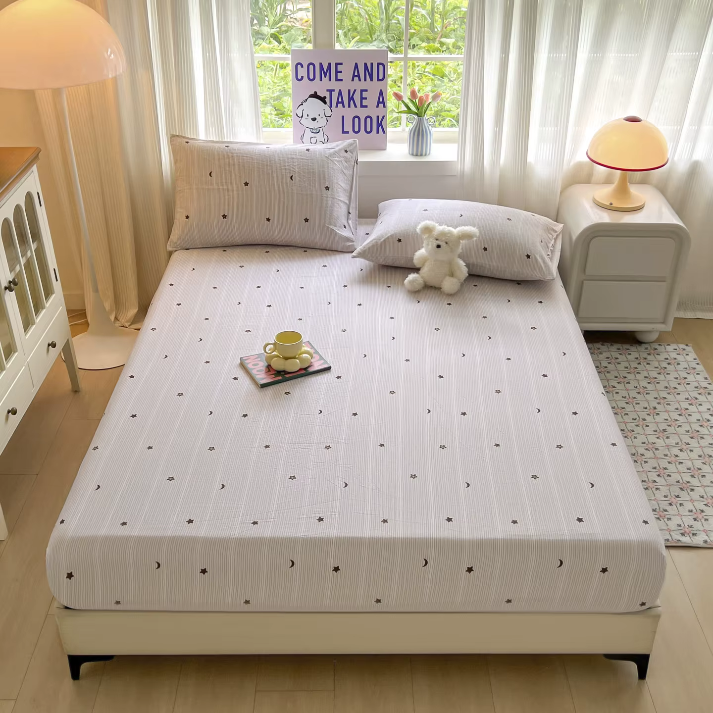 Ensemble de draps de lit rayés