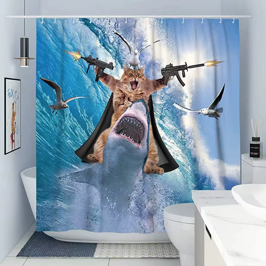 Rideau de douche drôle