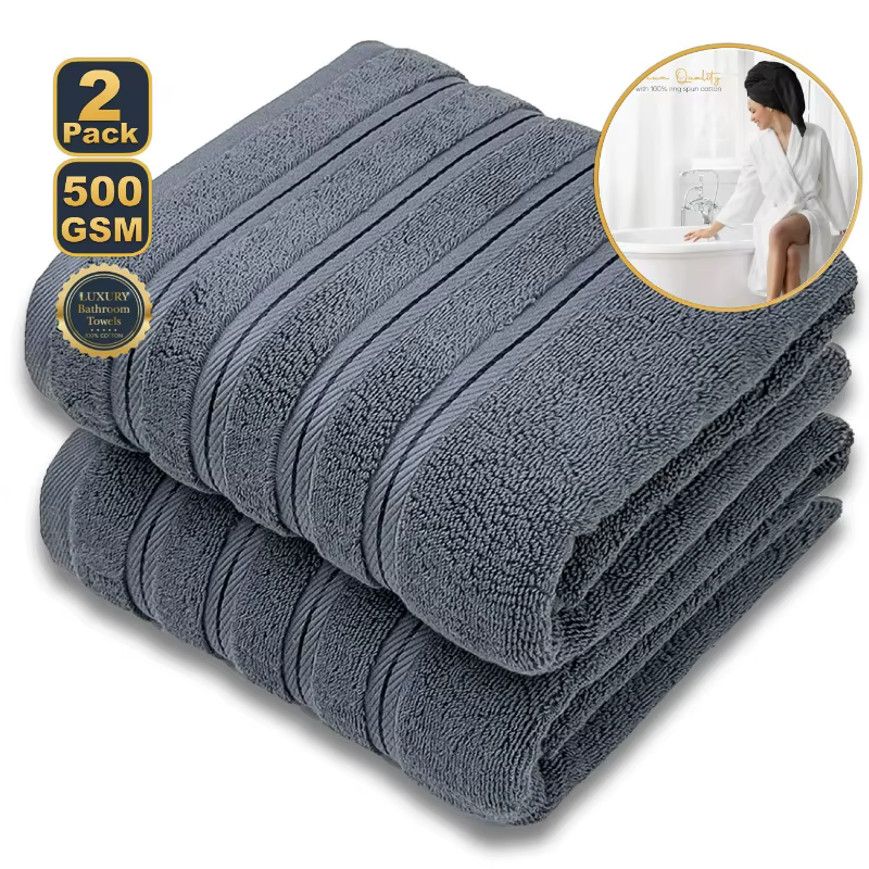 2 pièces/lot serviette de bain 100% coton doux fort absorbant