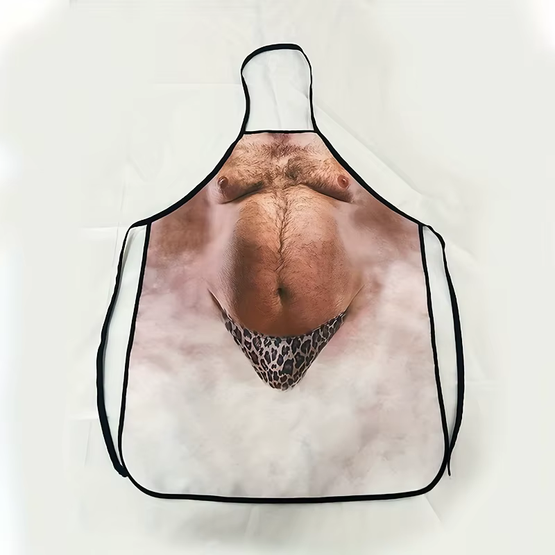 Tablier de cuisine pour hommes imprimé ventre de bière – Matériau polyester