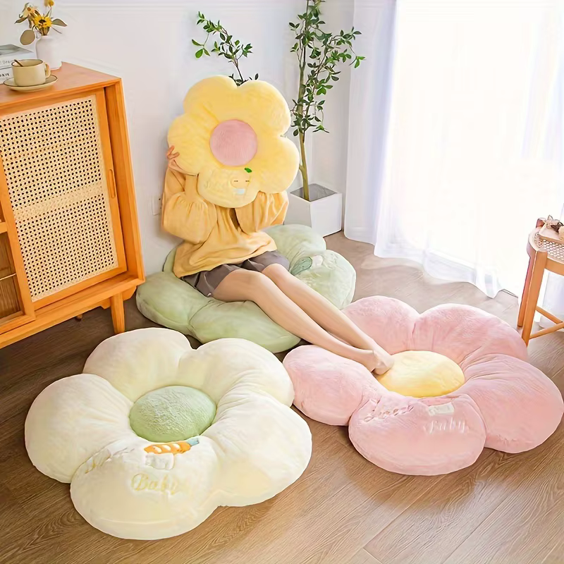 Coussin polyvalent en polyester doux avec fruits et fleurs