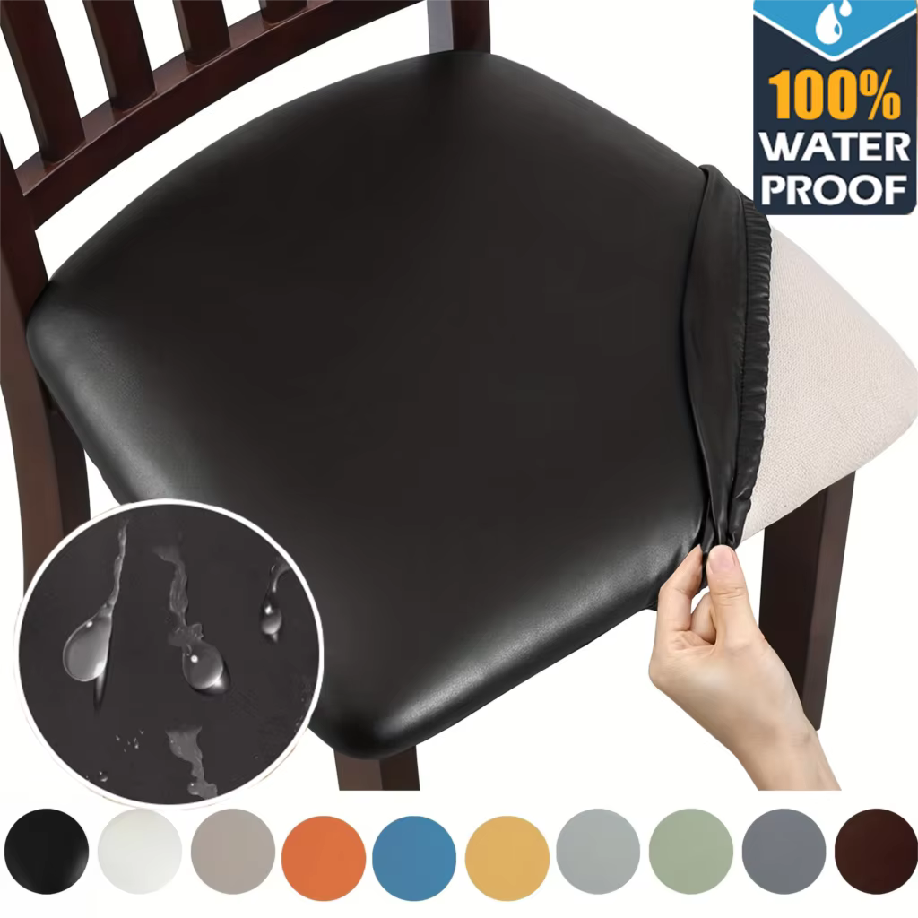 Housse de coussin de chaise imperméable en PU