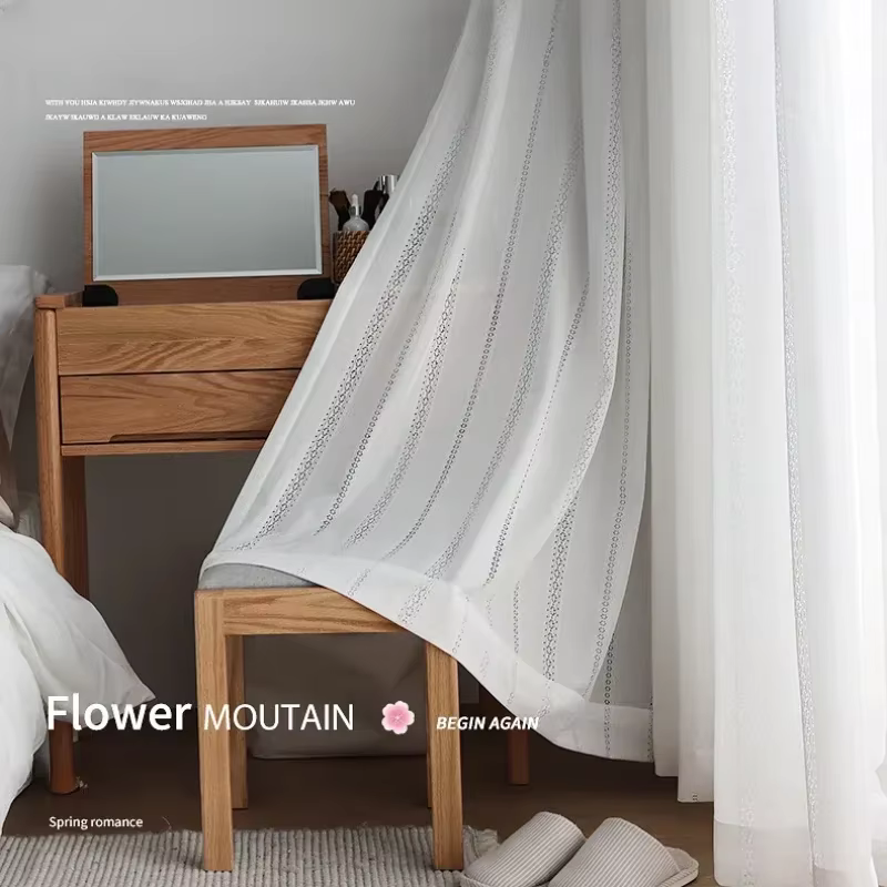 Rideaux en gaze de Tulle blanc pour salon