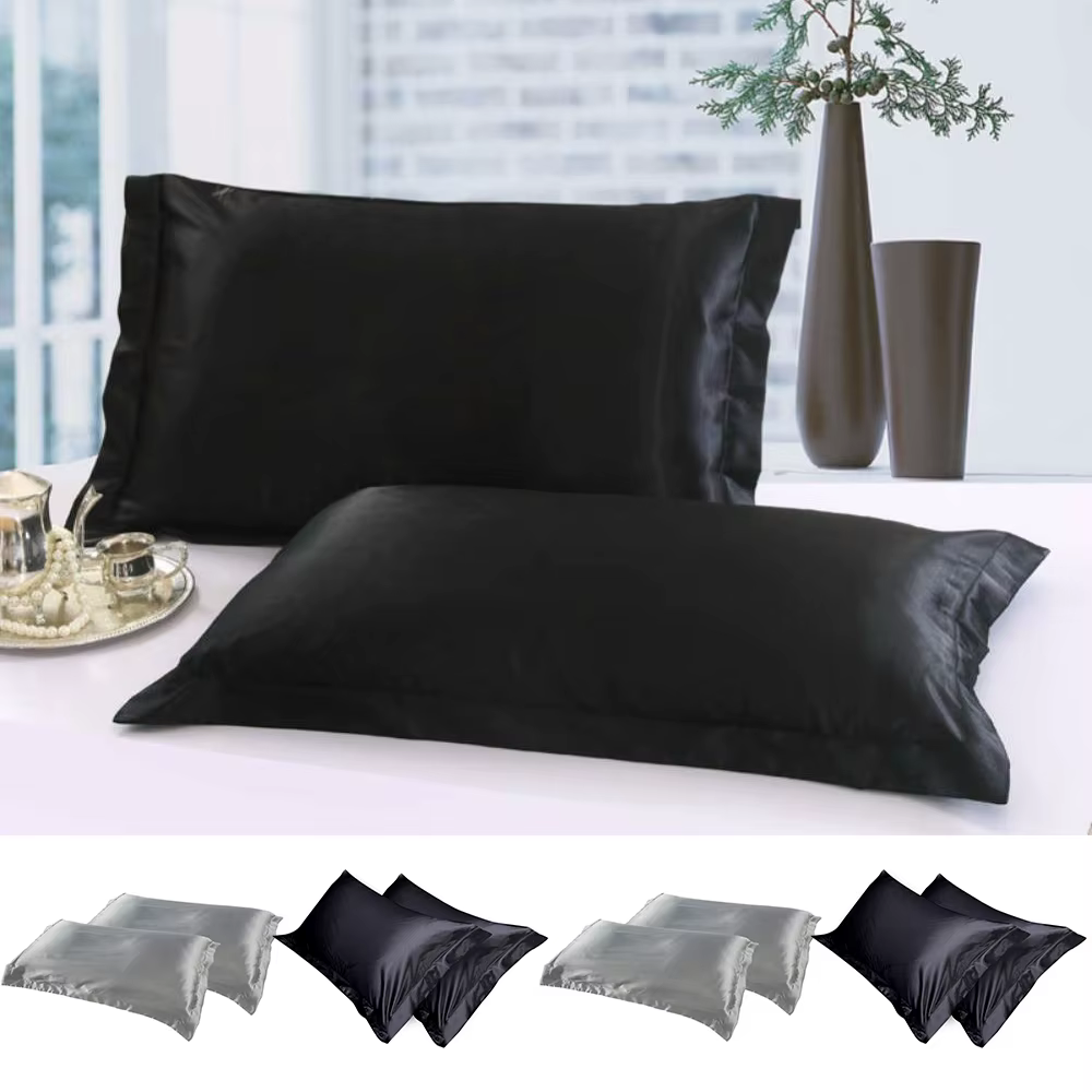 Taie d'oreiller en satin soyeux
