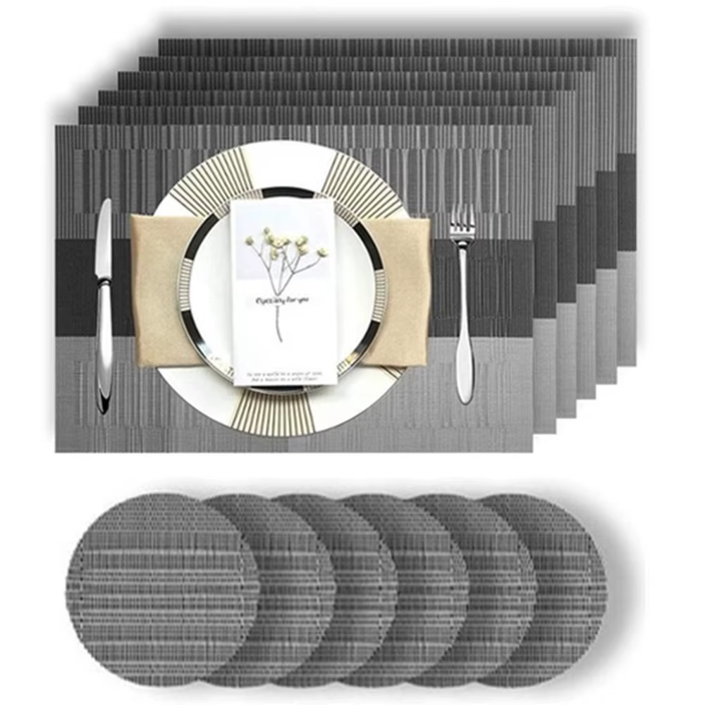Ensemble de 6 sets de table élégants avec sous-verres