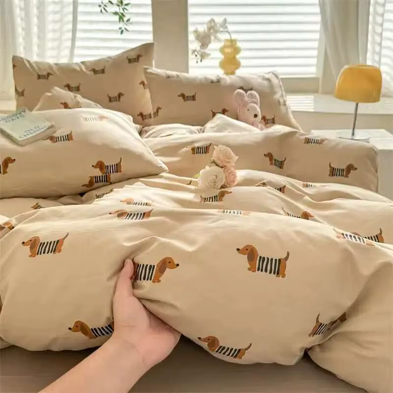 Ensemble De housse De couette imprimé chien mignon-housse