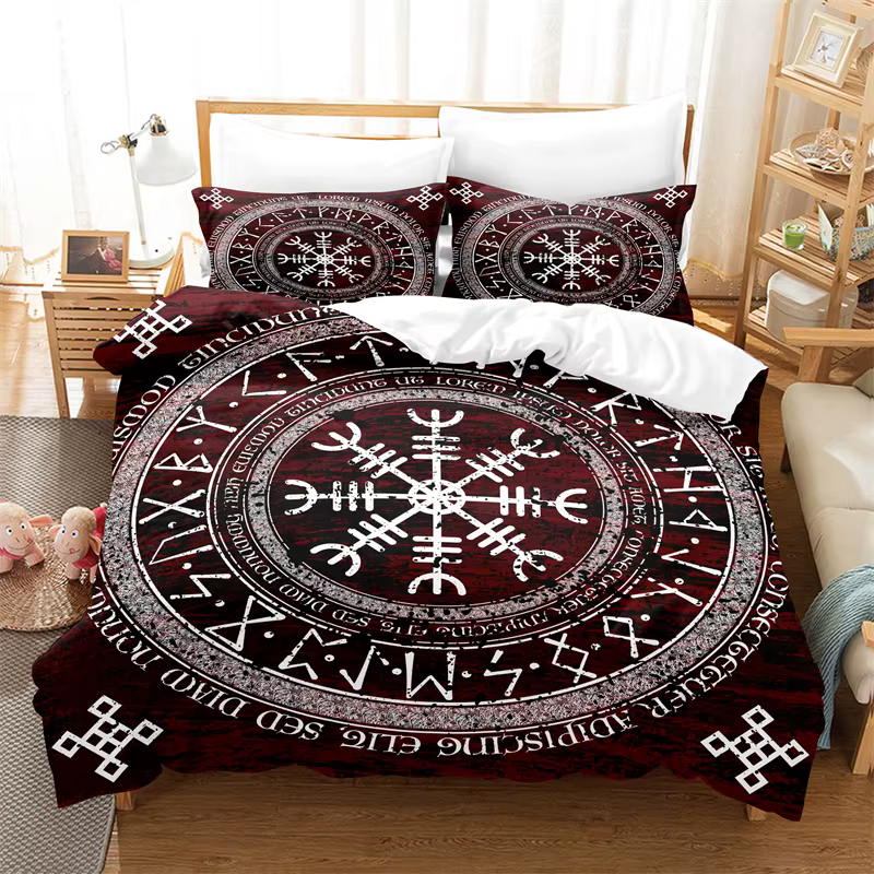 Vikings housse de couette Culture scandinave impression ensemble de literie mythologie Religion
