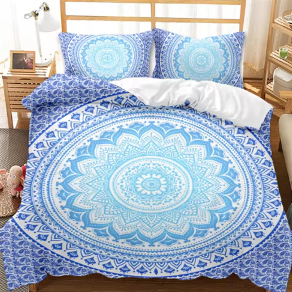 Ensemble de housse de couette bohème Mandala Twin Queen King pleine taille