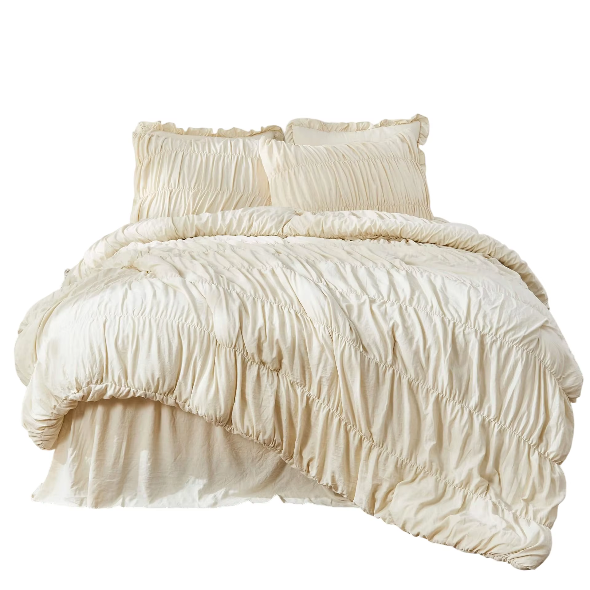 Parure de lit Bohème Chic froissée ultra-douce et moelleuse avec taies d'oreiller