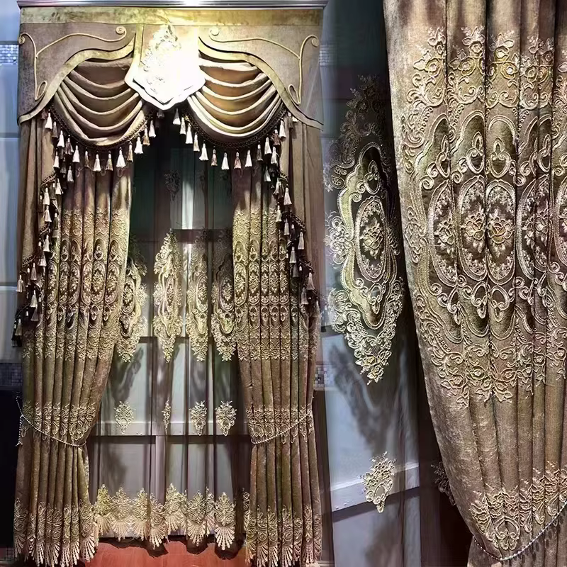 Rideau brodé en Chenille de Style européen