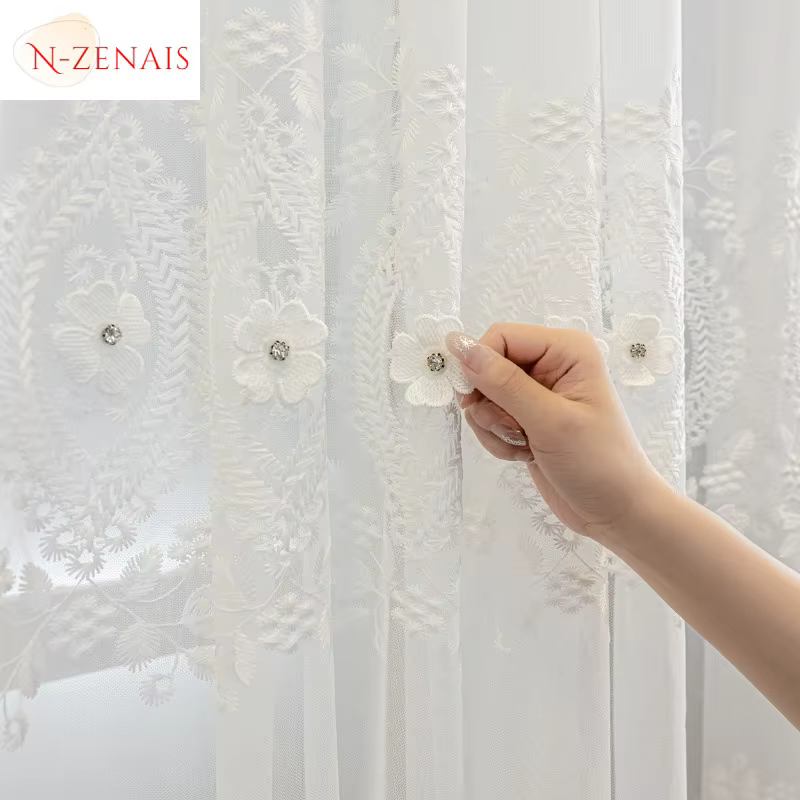 Taille personnalisée!! Rideaux de mode brodés à la main en relief élégants et modernes européens pour salon salle à manger chambre décor fenêtre