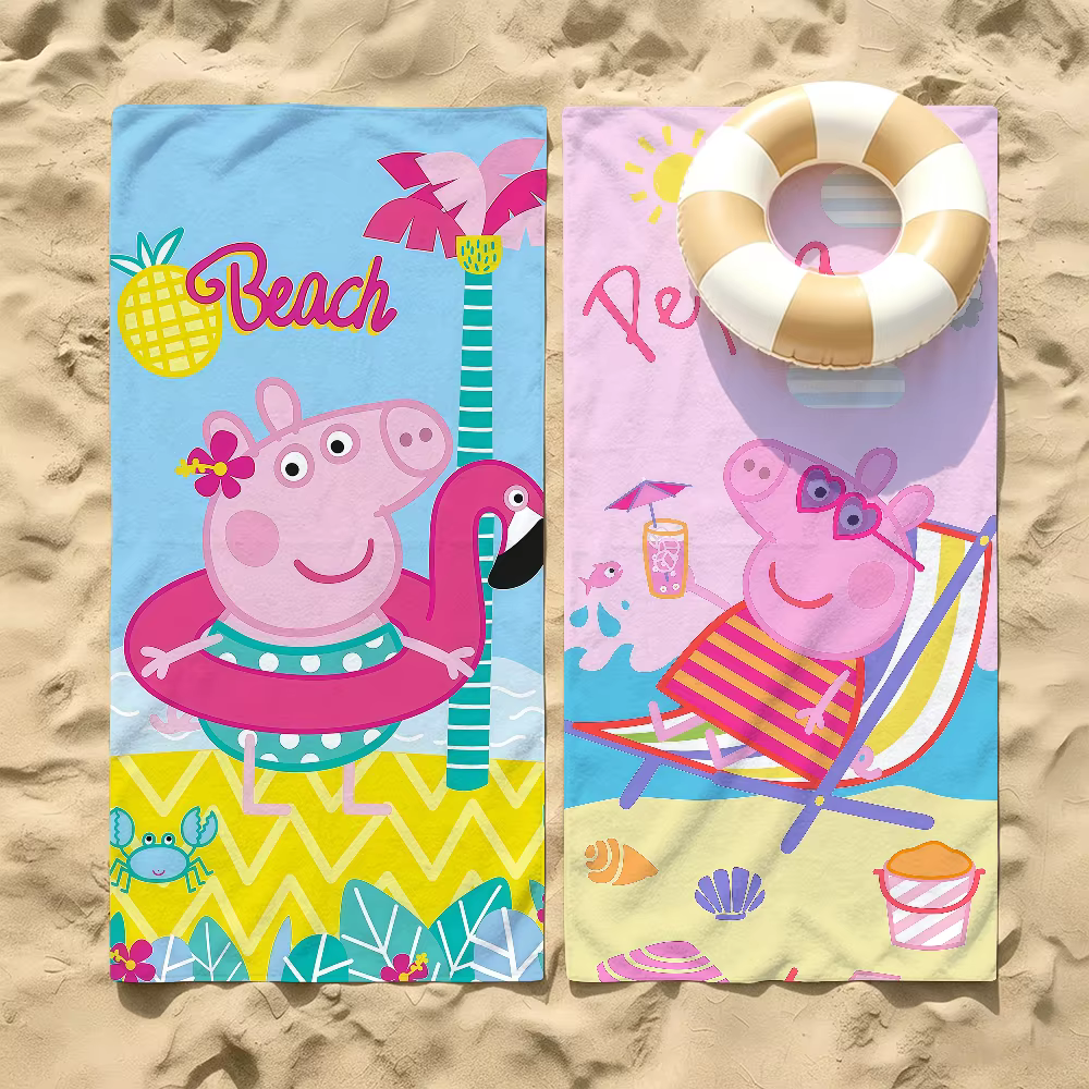 Serviette imprimée avec dessin animé P-Peppa P-pig-s pour les plages
