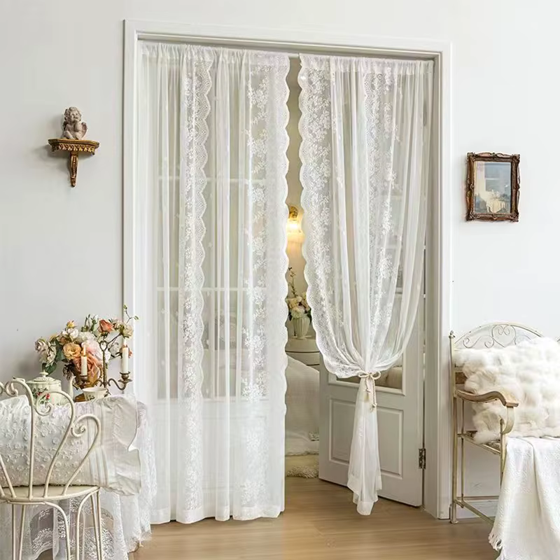 Rideau en Tulle et dentelle française