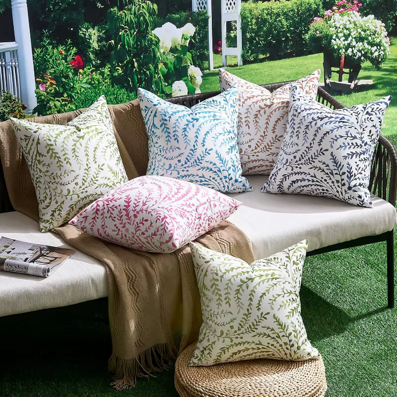Lot de 2 housses de coussin imperméables pour extérieur