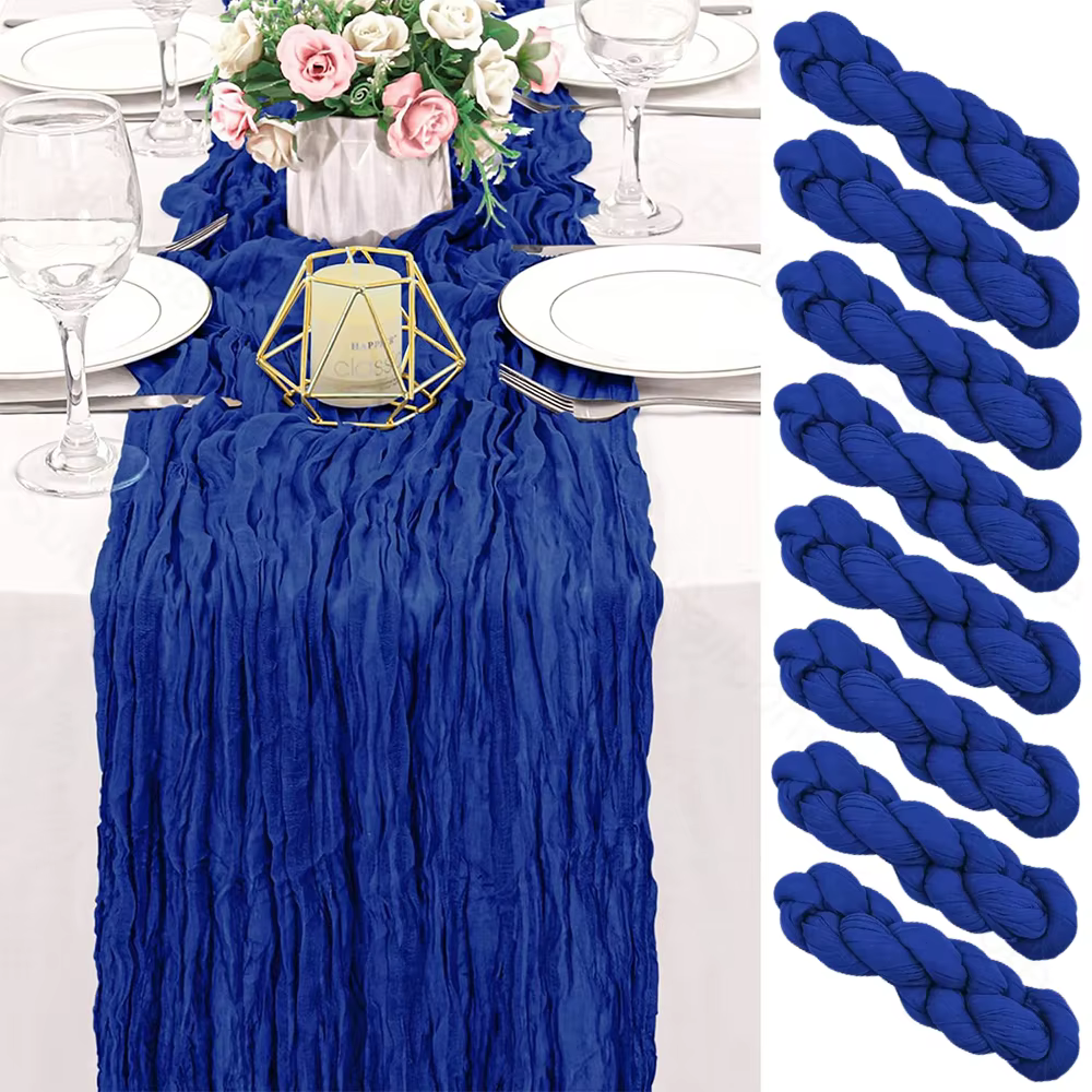 Chemin de Table en gaze bleu Royal