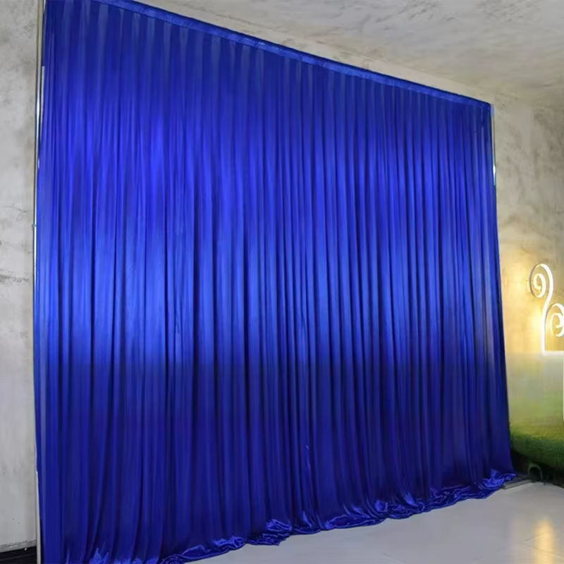 Rideaux de décoration de mariage romantique de couleur bleu Royal