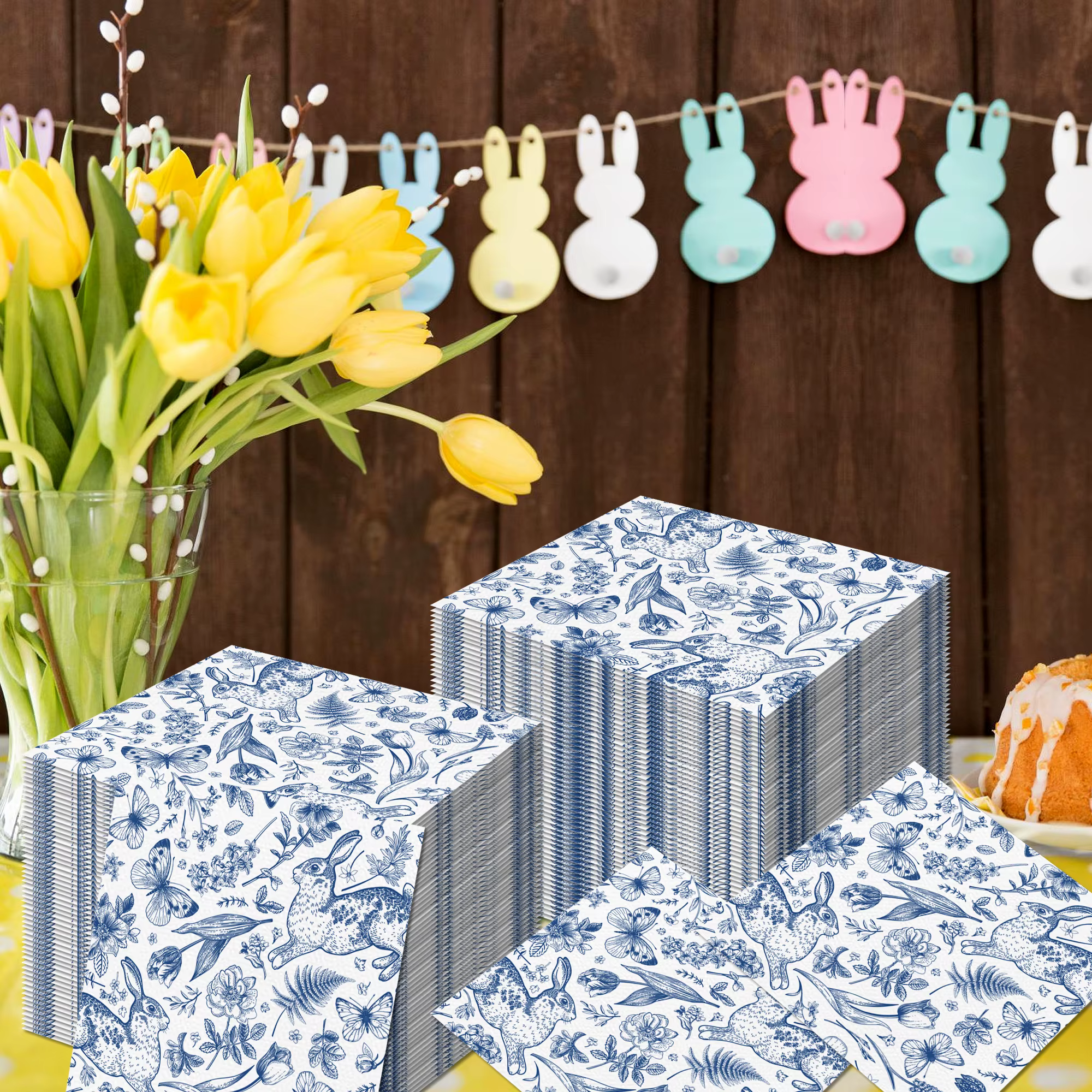 Serviettes en forme de lapin de pâques