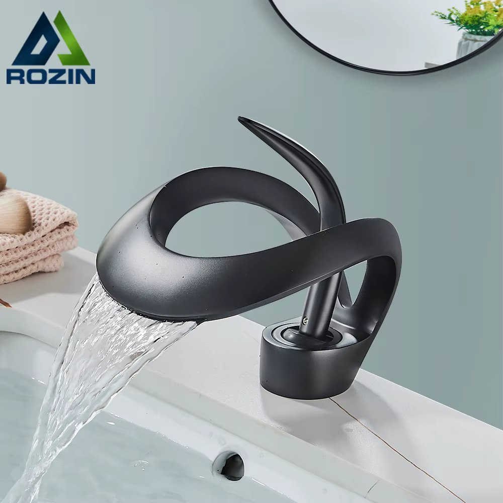 Rozin robinet de lavabo noir de luxe