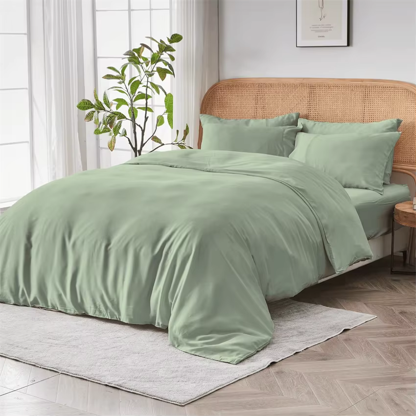 Parure de lit en soie de mûrier avec housse de couette
