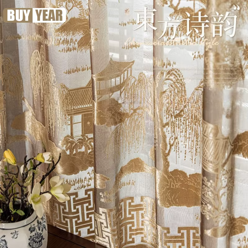 Rideau en relief de style chinois