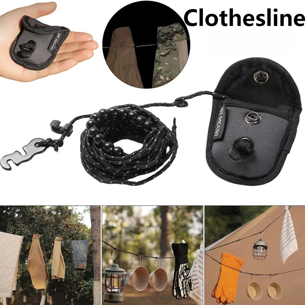 Corde à linge perlée portable de 3 mètres