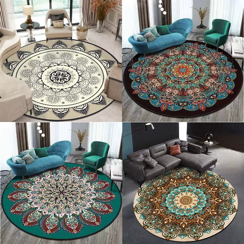 Tapis rond bohème Mandala