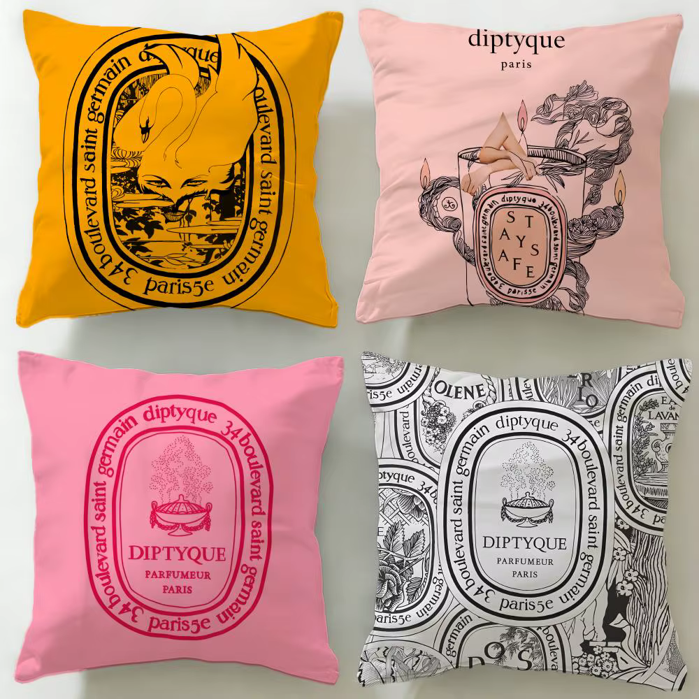 Housse de coussin de marque classique Diptyque
