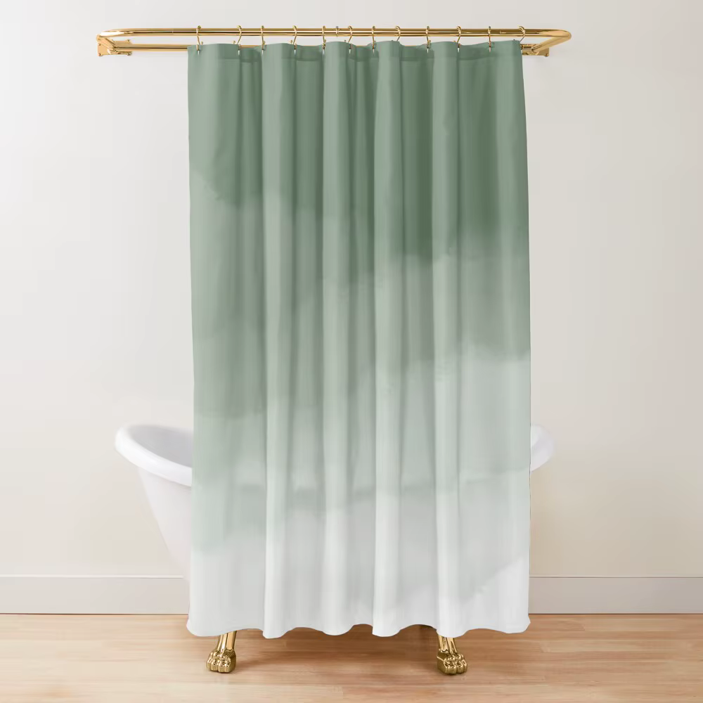 Rideau de douche ombré vert sauge