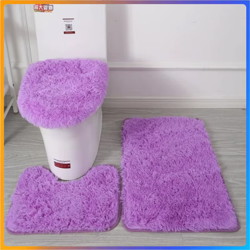 Ensemble de tapis de salle de bain de couleur unie