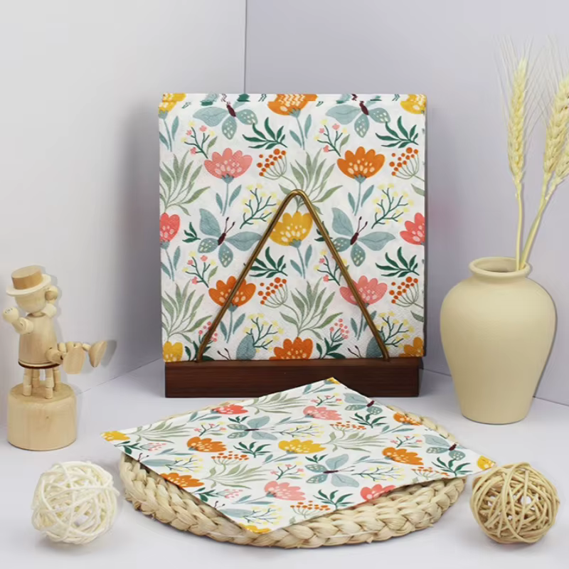 Serviettes imprimées de papillons floraux MODA