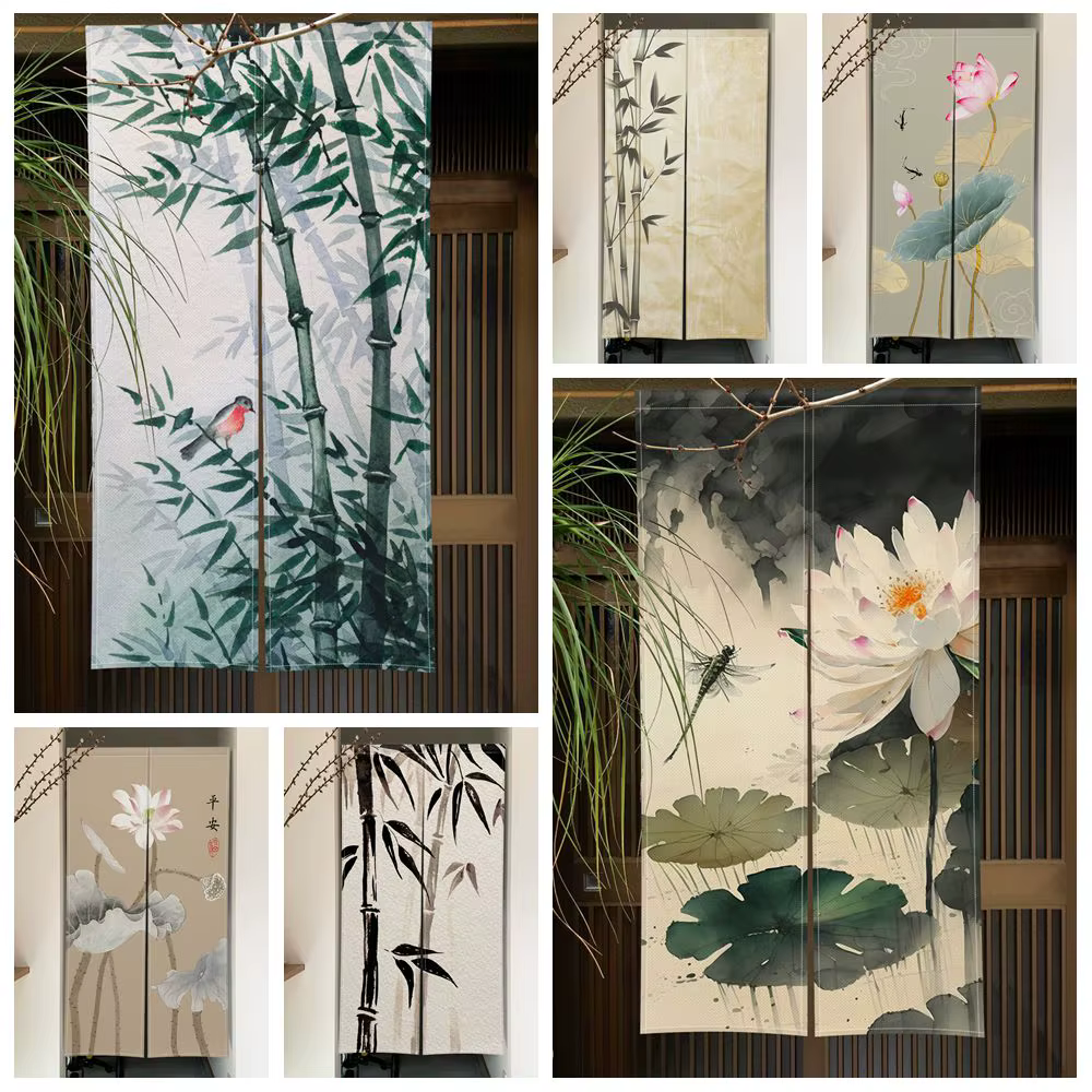 Rideau de porte Lotus en bambou