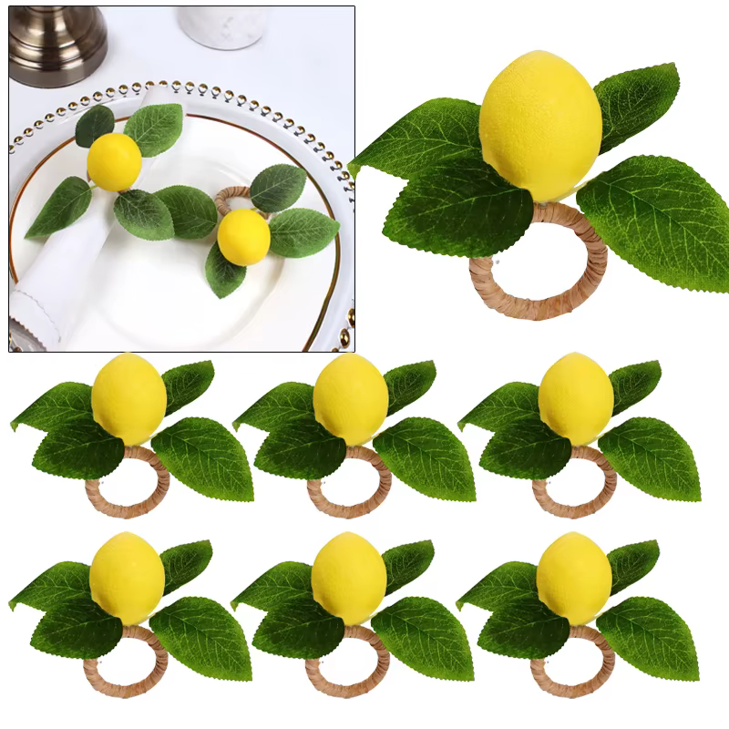 Anneau de Serviette en forme de citron simulé