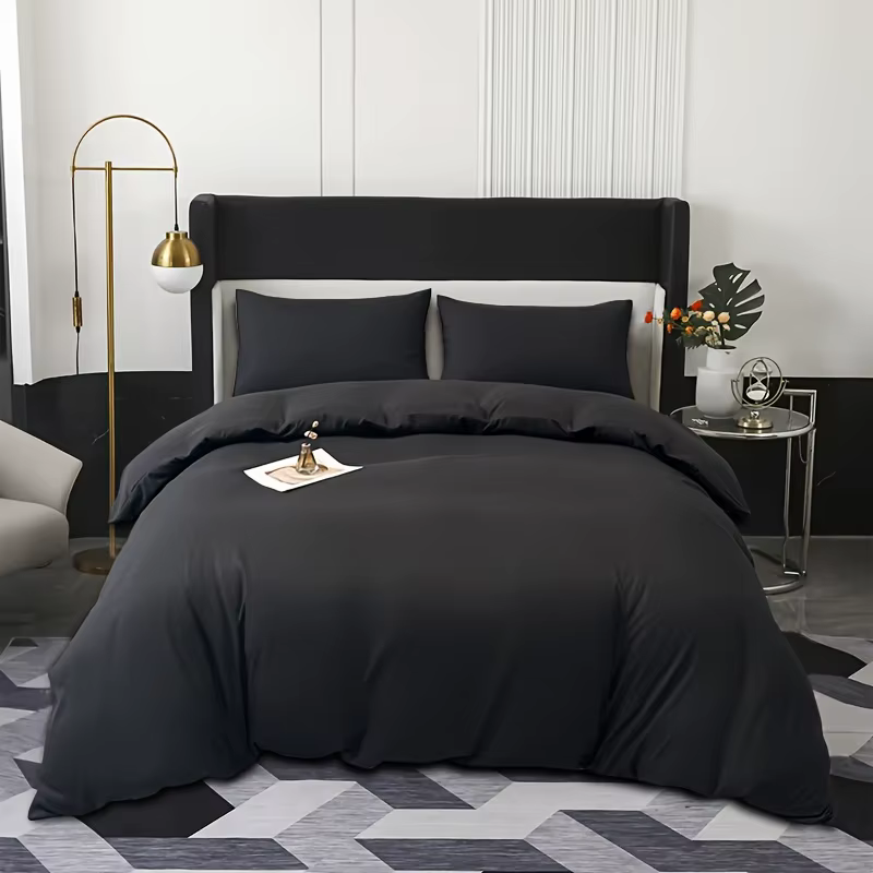 Housse de couette de couleur unie brossée
