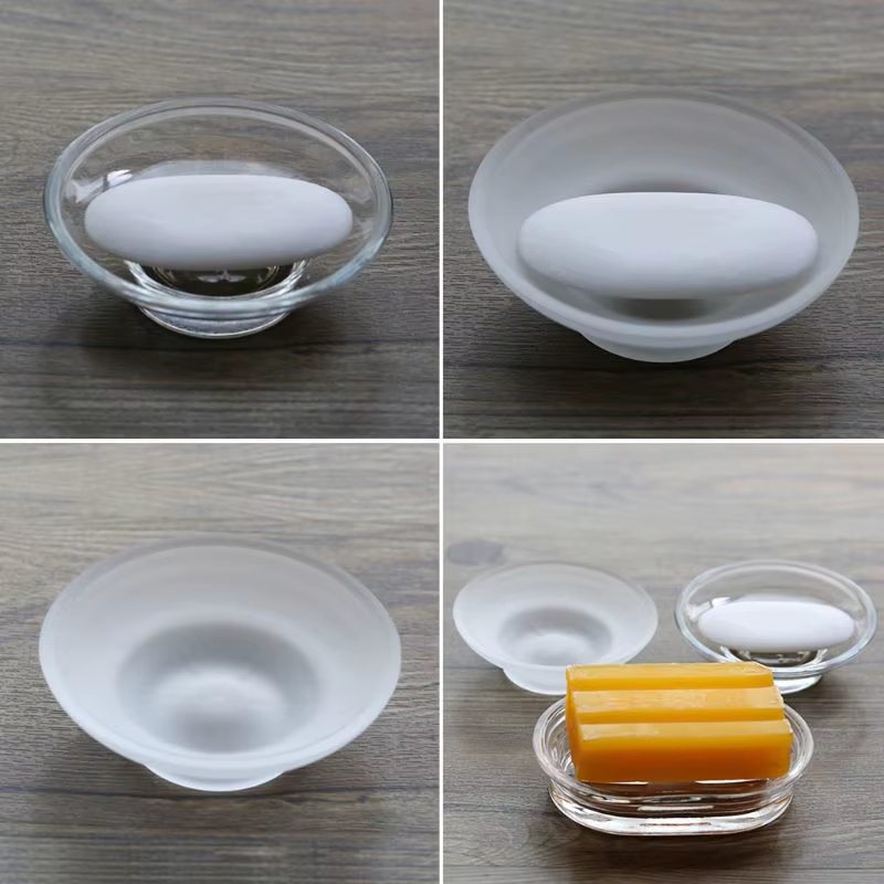 Porte-savon en verre transparent