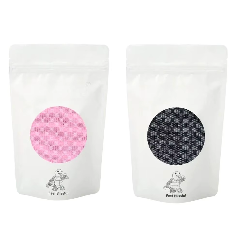 Serviette de douche exfoliante double face