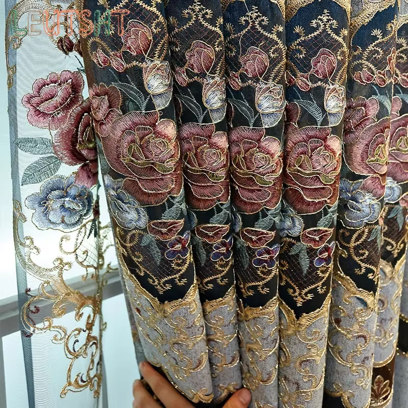 Rideau de luxe en chenille de style européen