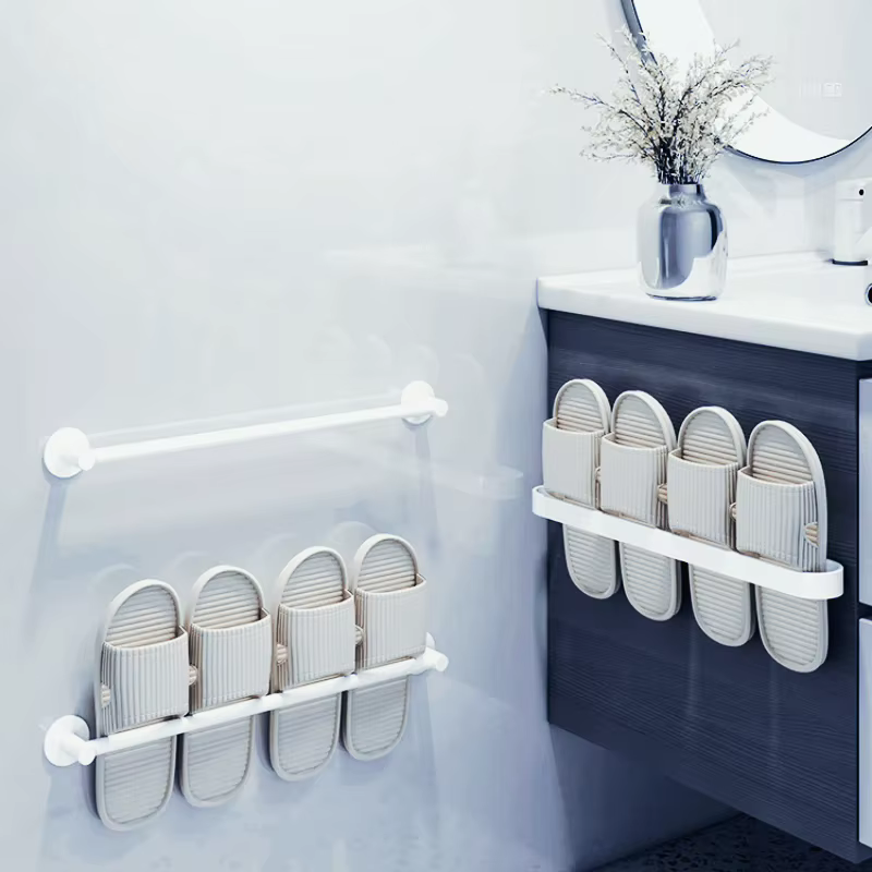 Porte-serviettes mural avec Rail en bois blanc