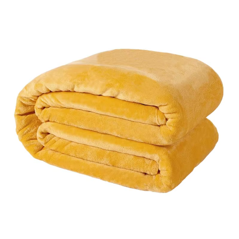 Couvertures dorées en flanelle polaire pour lits