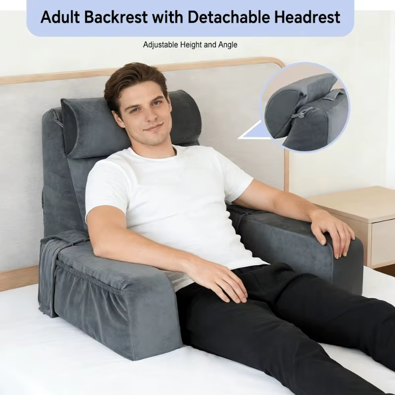 Ensemble de coussins de lecture extra-larges avec accoudoirs pour lit