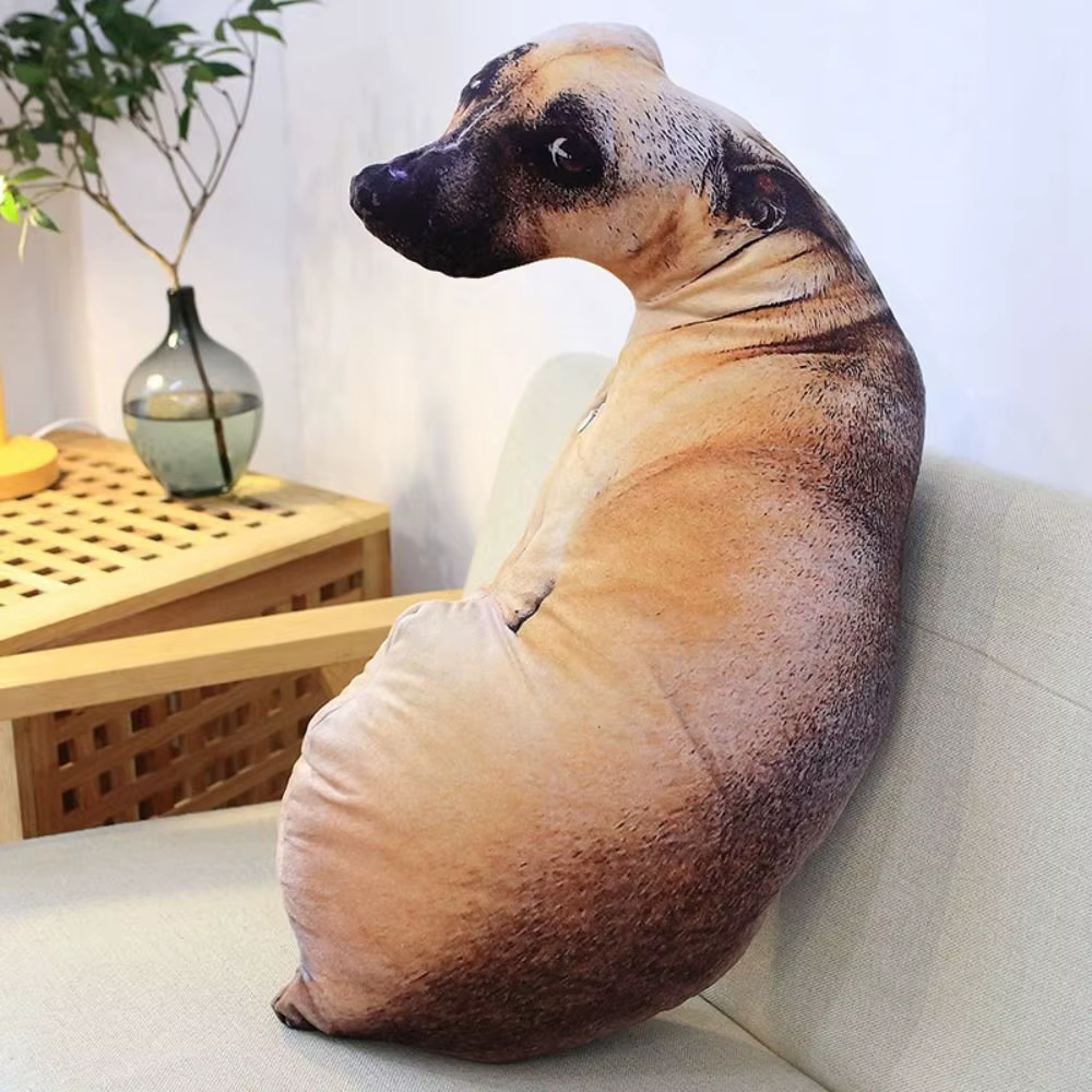 Coussin animal 3D en peluche, doux et réaliste, créatif, pour le bureau