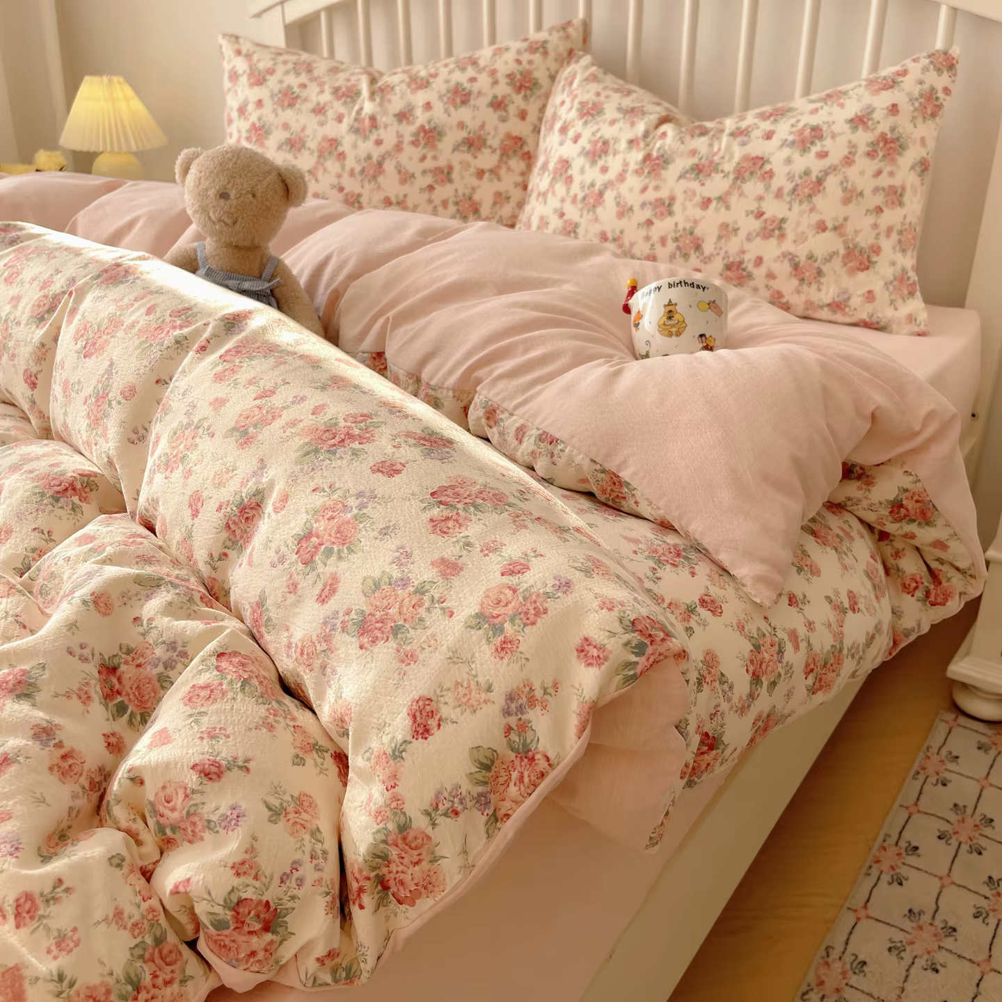 Ensemble de housse de couette imprimée motif plantes (1