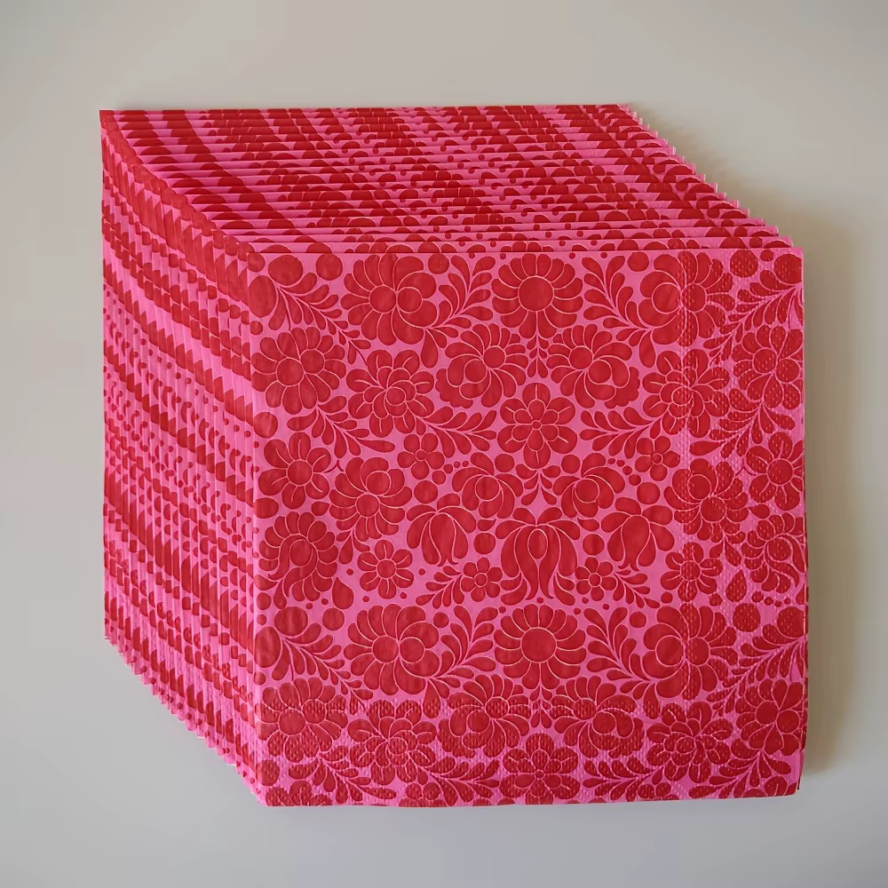 20 serviettes en papier à motif floral pour fête