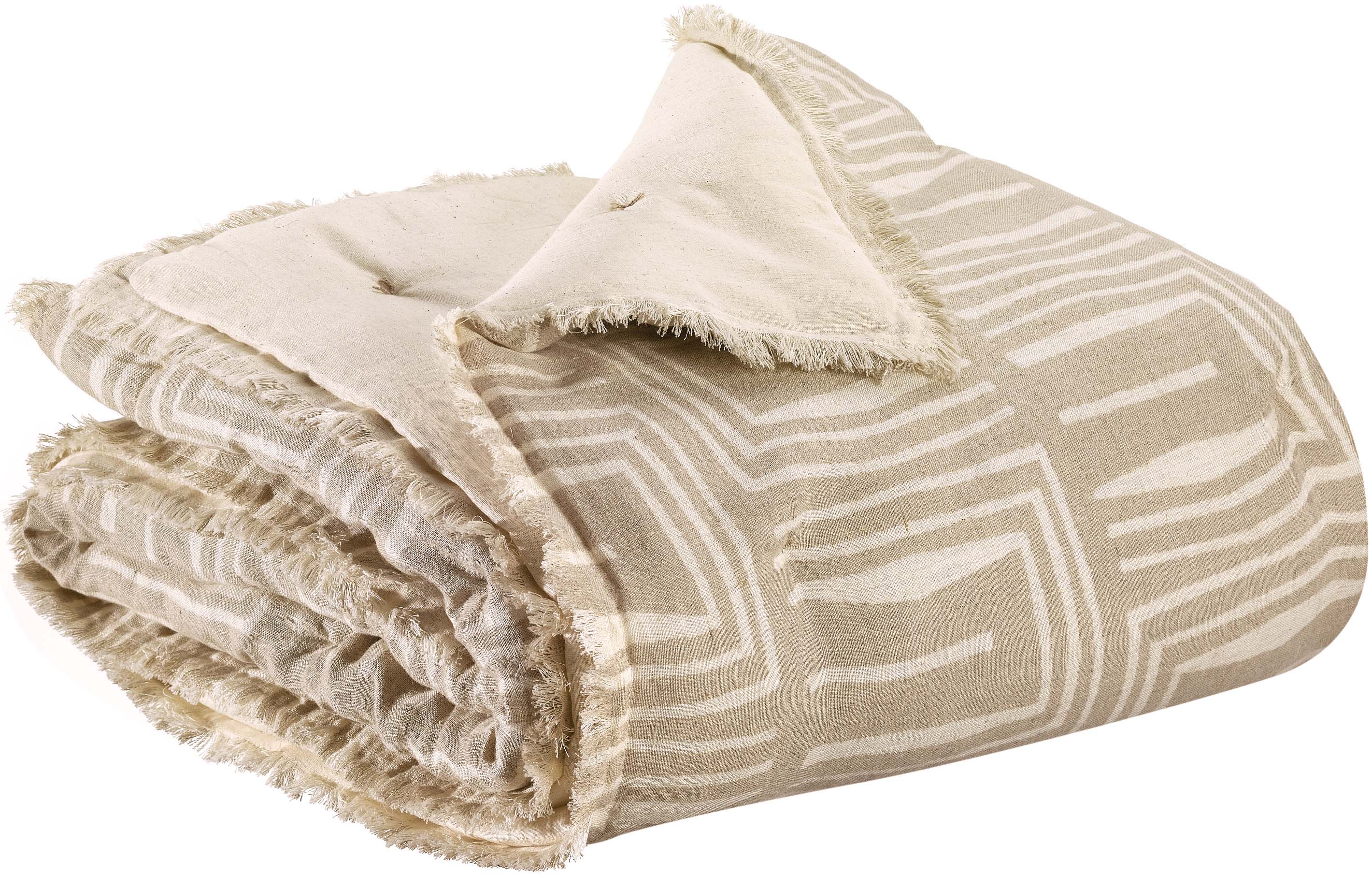 Plaid imprim Tina Naturel 135 x 200