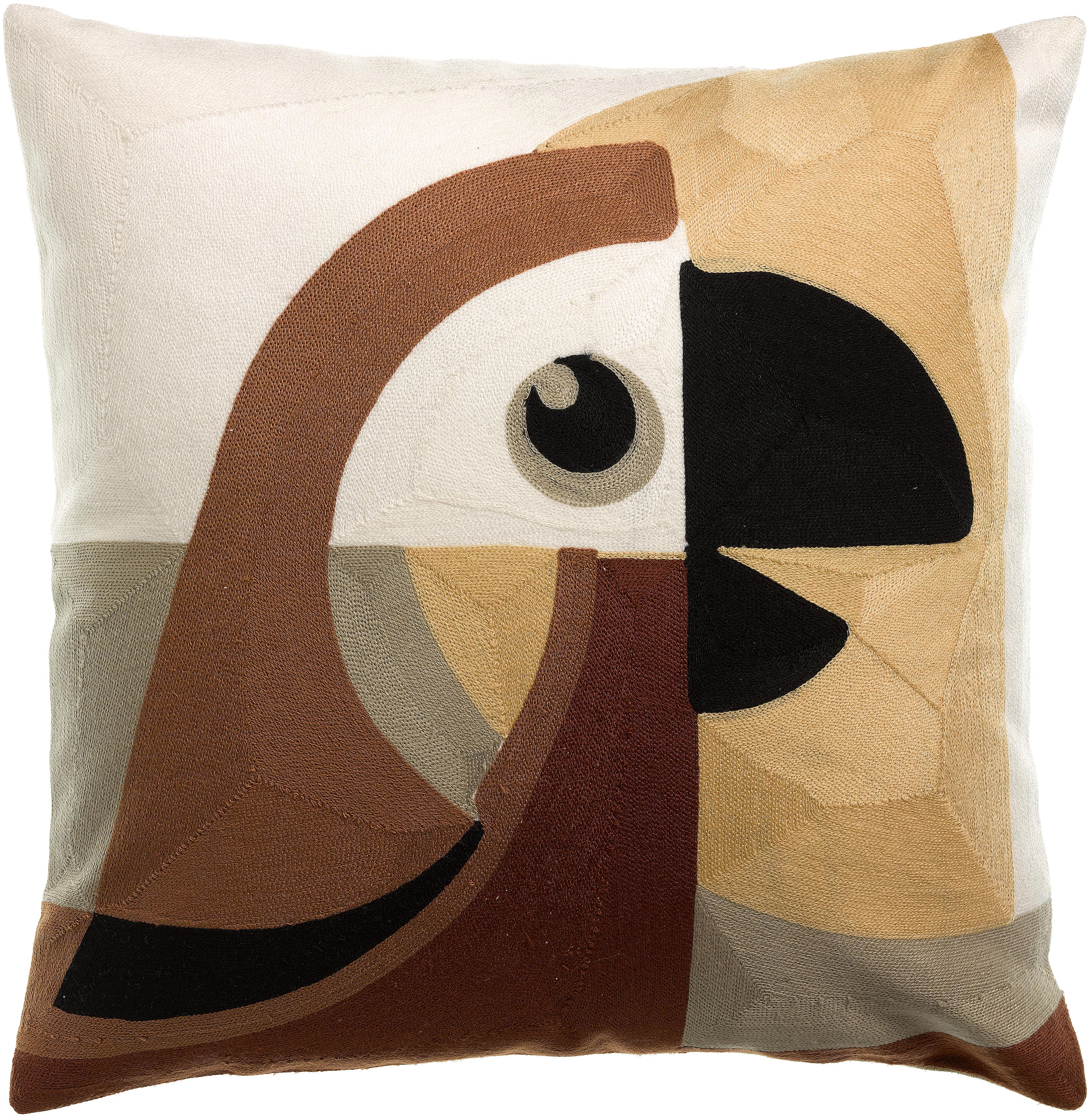 Coussin brod Loro Naturel 45 x 45