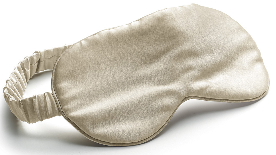 Masque de nuit Ashley en soie Neige 9 x 23