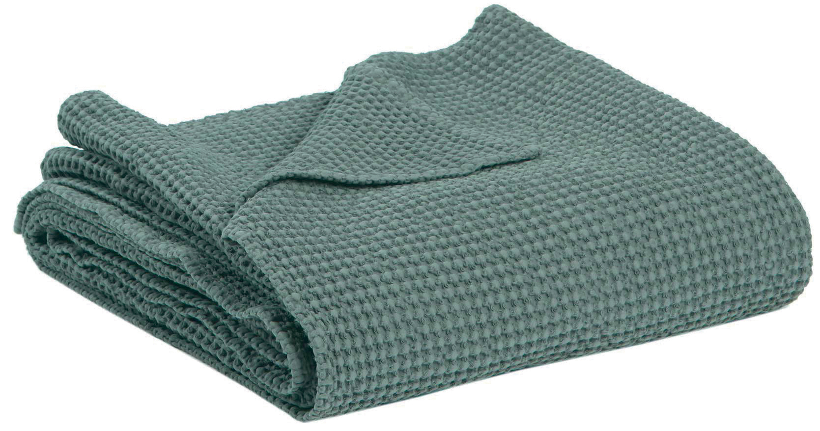 Plaid recycl Maia Vert de gris 140 x 200