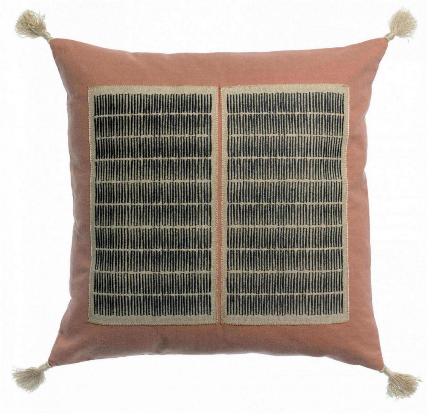 Coussin brod Yal Bois de rose 45 x 45