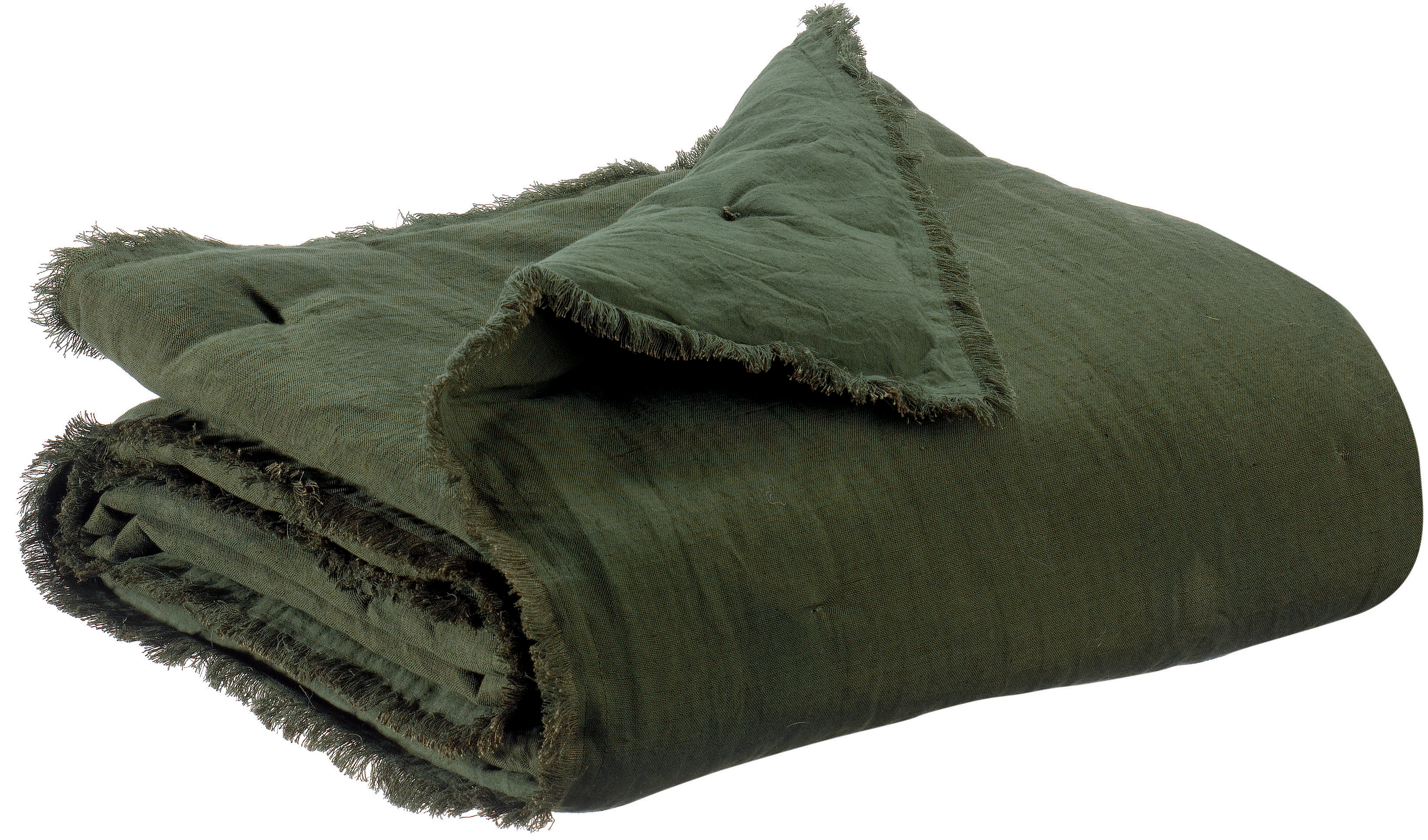 Plaid uni Laly Olive 135 x 200