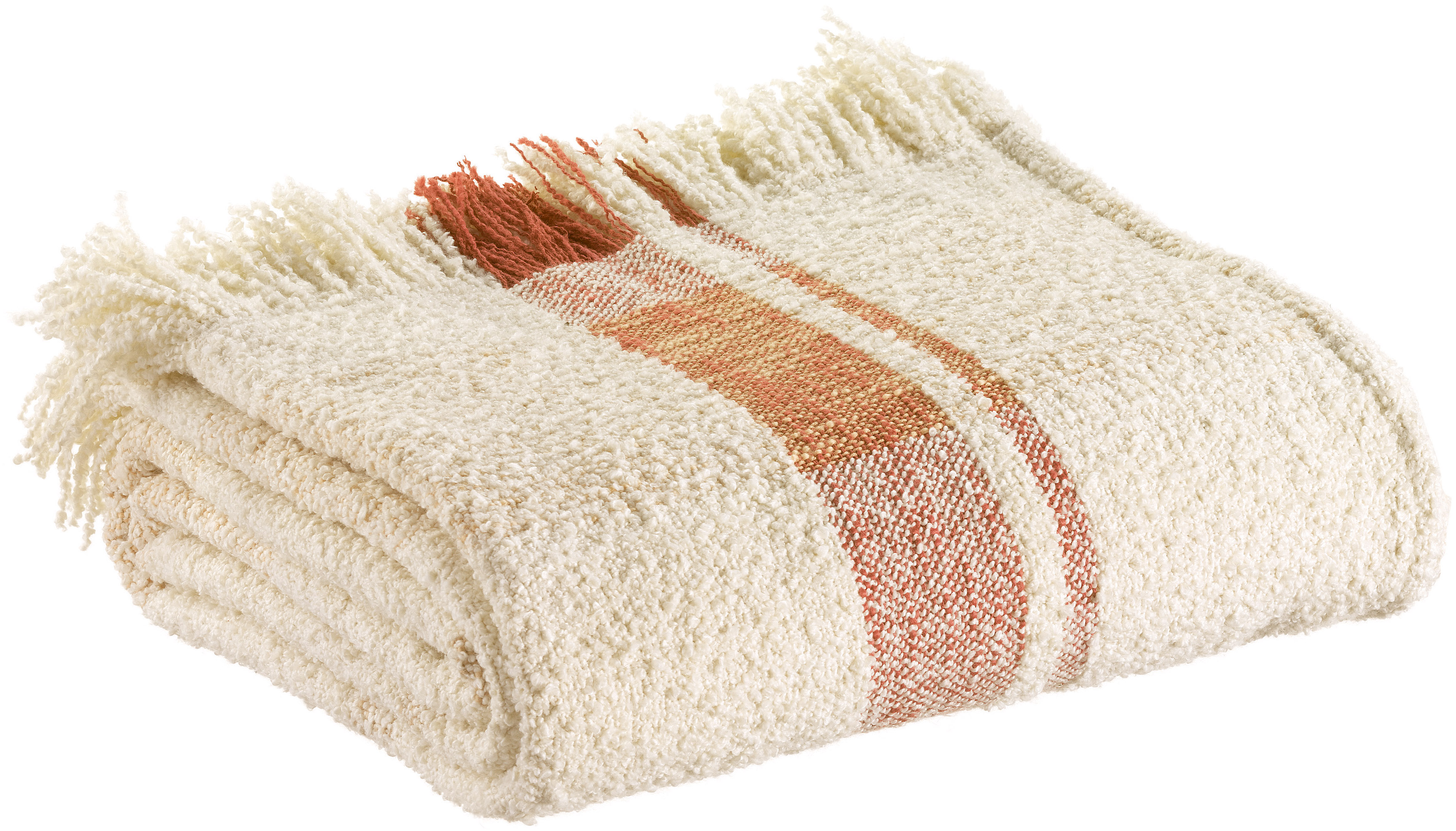 Plaid jacquard Jane Multico sienne 130 x 160