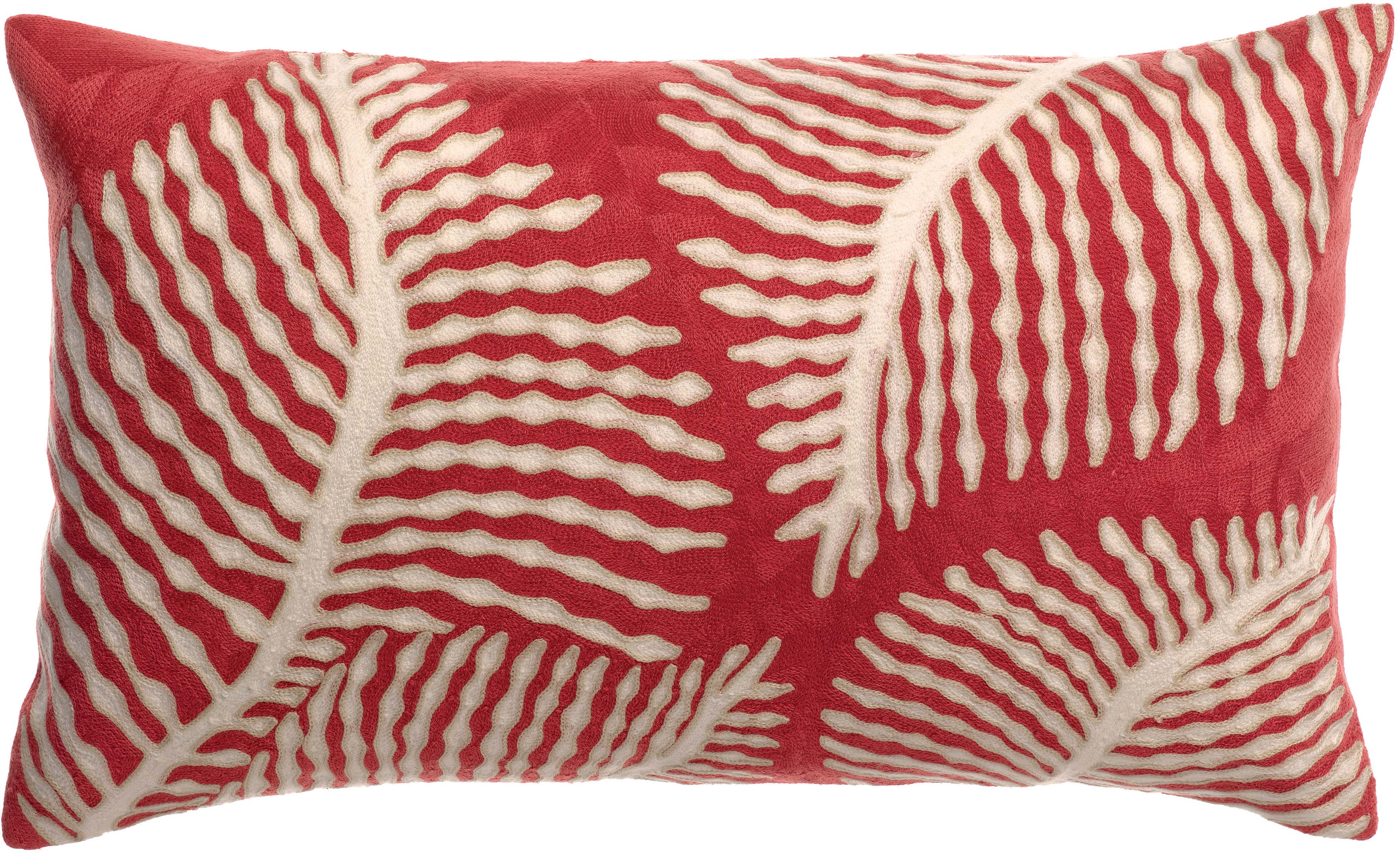 Coussin brod Flora Papaye 30 x 50
